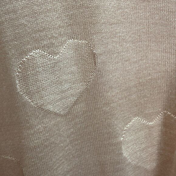 Torrid Jacquard Blush Pink V-Neck Heart Pull Over Sweater Hi Lo Hem Plus Size 1X - Picture 9 of 16